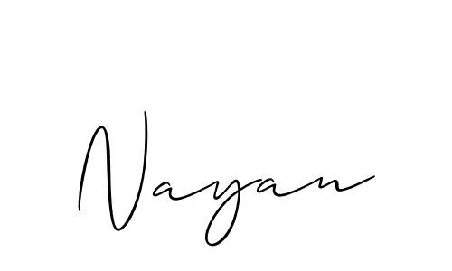 Make a beautiful signature design for name Nayan. With this signature (Allison_Script) style, you can create a handwritten signature for free. Nayan signature style 2 images and pictures png