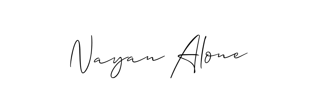 Nayan Alone stylish signature style. Best Handwritten Sign (Allison_Script) for my name. Handwritten Signature Collection Ideas for my name Nayan Alone. Nayan Alone signature style 2 images and pictures png