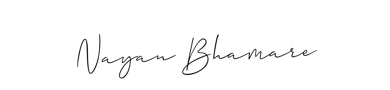 if you are searching for the best signature style for your name Nayan Bhamare. so please give up your signature search. here we have designed multiple signature styles  using Allison_Script. Nayan Bhamare signature style 2 images and pictures png