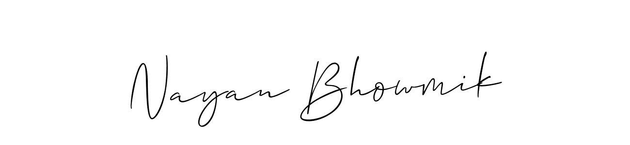 Create a beautiful signature design for name Nayan Bhowmik. With this signature (Allison_Script) fonts, you can make a handwritten signature for free. Nayan Bhowmik signature style 2 images and pictures png