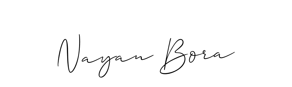 How to make Nayan Bora signature? Allison_Script is a professional autograph style. Create handwritten signature for Nayan Bora name. Nayan Bora signature style 2 images and pictures png