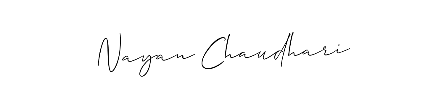 It looks lik you need a new signature style for name Nayan Chaudhari. Design unique handwritten (Allison_Script) signature with our free signature maker in just a few clicks. Nayan Chaudhari signature style 2 images and pictures png