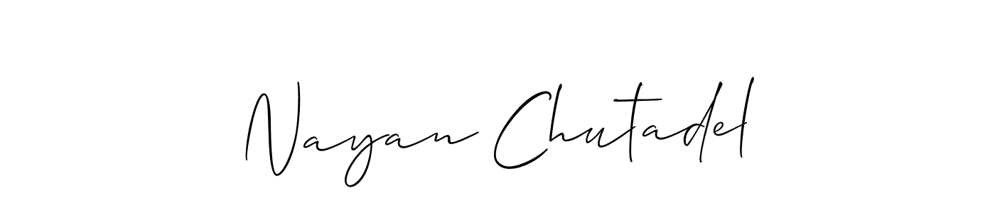Nayan Chutadel stylish signature style. Best Handwritten Sign (Allison_Script) for my name. Handwritten Signature Collection Ideas for my name Nayan Chutadel. Nayan Chutadel signature style 2 images and pictures png