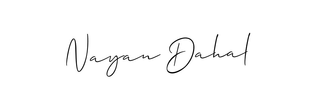 The best way (Allison_Script) to make a short signature is to pick only two or three words in your name. The name Nayan Dahal include a total of six letters. For converting this name. Nayan Dahal signature style 2 images and pictures png