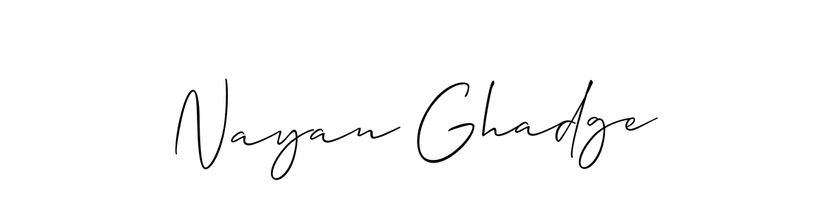 Design your own signature with our free online signature maker. With this signature software, you can create a handwritten (Allison_Script) signature for name Nayan Ghadge. Nayan Ghadge signature style 2 images and pictures png