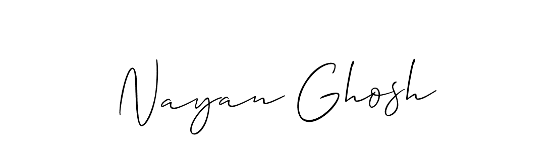 Make a beautiful signature design for name Nayan Ghosh. With this signature (Allison_Script) style, you can create a handwritten signature for free. Nayan Ghosh signature style 2 images and pictures png