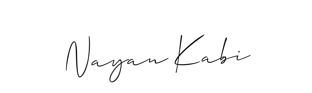The best way (Allison_Script) to make a short signature is to pick only two or three words in your name. The name Nayan Kabi include a total of six letters. For converting this name. Nayan Kabi signature style 2 images and pictures png
