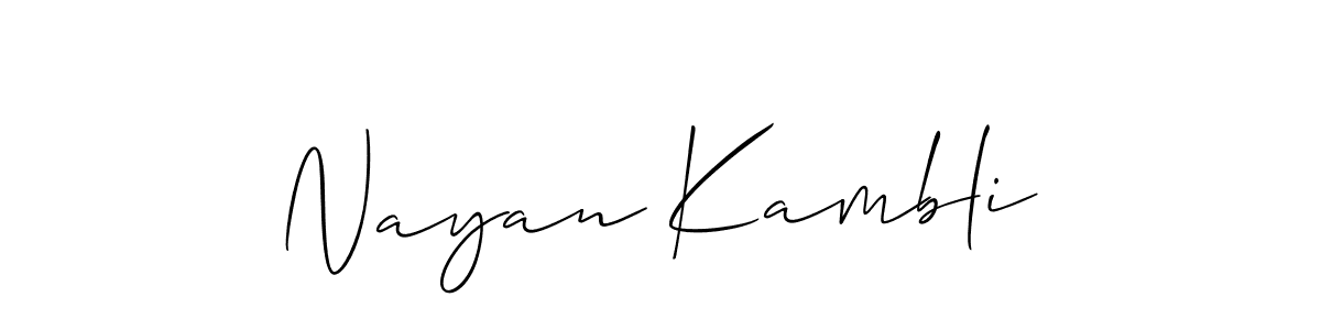 if you are searching for the best signature style for your name Nayan Kambli. so please give up your signature search. here we have designed multiple signature styles  using Allison_Script. Nayan Kambli signature style 2 images and pictures png