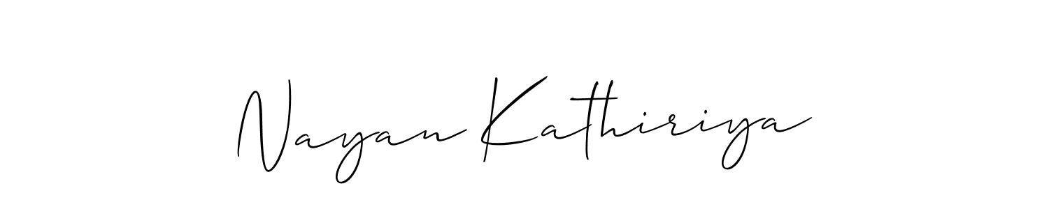Design your own signature with our free online signature maker. With this signature software, you can create a handwritten (Allison_Script) signature for name Nayan Kathiriya. Nayan Kathiriya signature style 2 images and pictures png