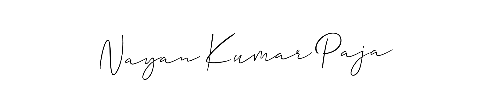 How to make Nayan Kumar Paja name signature. Use Allison_Script style for creating short signs online. This is the latest handwritten sign. Nayan Kumar Paja signature style 2 images and pictures png