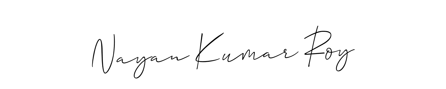 Make a beautiful signature design for name Nayan Kumar Roy. With this signature (Allison_Script) style, you can create a handwritten signature for free. Nayan Kumar Roy signature style 2 images and pictures png