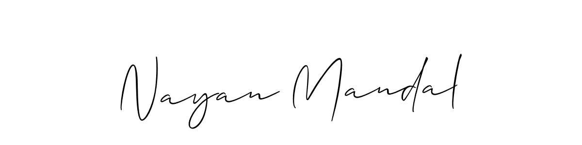 Allison_Script is a professional signature style that is perfect for those who want to add a touch of class to their signature. It is also a great choice for those who want to make their signature more unique. Get Nayan Mandal name to fancy signature for free. Nayan Mandal signature style 2 images and pictures png