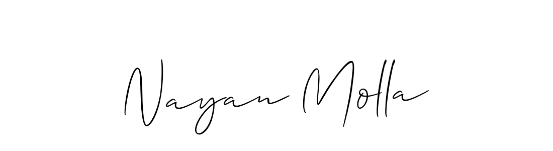 if you are searching for the best signature style for your name Nayan Molla. so please give up your signature search. here we have designed multiple signature styles  using Allison_Script. Nayan Molla signature style 2 images and pictures png