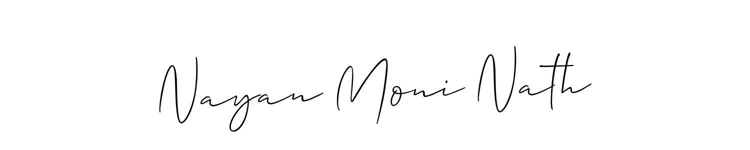 The best way (Allison_Script) to make a short signature is to pick only two or three words in your name. The name Nayan Moni Nath include a total of six letters. For converting this name. Nayan Moni Nath signature style 2 images and pictures png