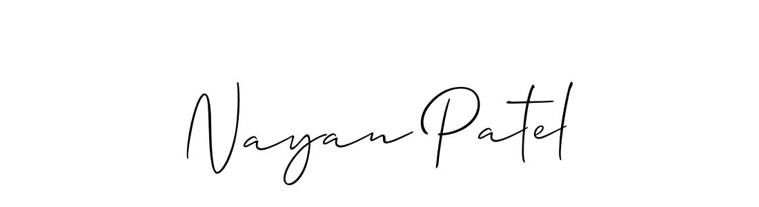 Design your own signature with our free online signature maker. With this signature software, you can create a handwritten (Allison_Script) signature for name Nayan Patel. Nayan Patel signature style 2 images and pictures png
