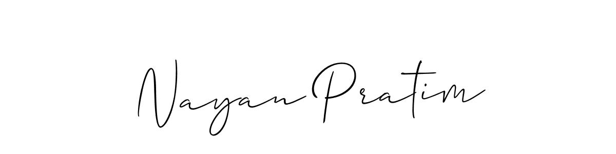 The best way (Allison_Script) to make a short signature is to pick only two or three words in your name. The name Nayan Pratim include a total of six letters. For converting this name. Nayan Pratim signature style 2 images and pictures png