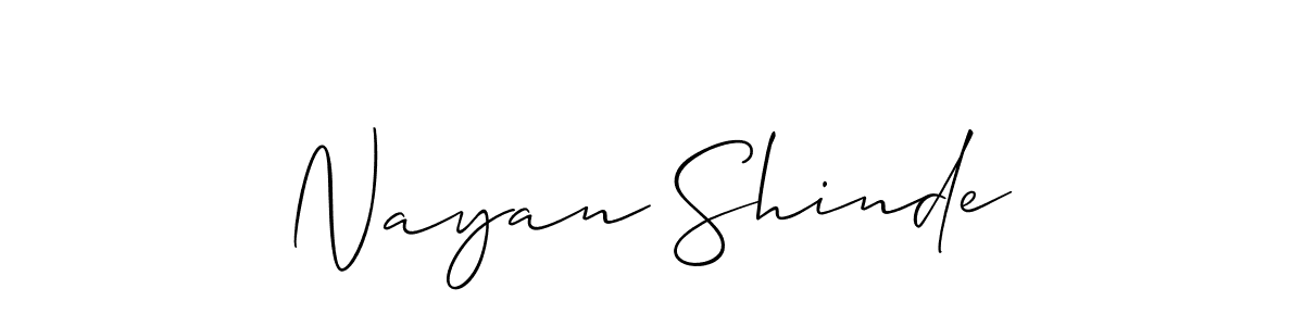 Also You can easily find your signature by using the search form. We will create Nayan Shinde name handwritten signature images for you free of cost using Allison_Script sign style. Nayan Shinde signature style 2 images and pictures png