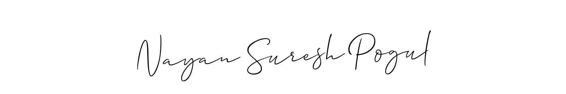 This is the best signature style for the Nayan Suresh Pogul name. Also you like these signature font (Allison_Script). Mix name signature. Nayan Suresh Pogul signature style 2 images and pictures png