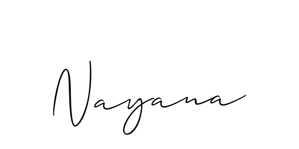 Design your own signature with our free online signature maker. With this signature software, you can create a handwritten (Allison_Script) signature for name Nayana. Nayana signature style 2 images and pictures png