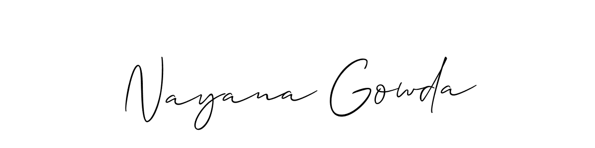 How to make Nayana Gowda signature? Allison_Script is a professional autograph style. Create handwritten signature for Nayana Gowda name. Nayana Gowda signature style 2 images and pictures png