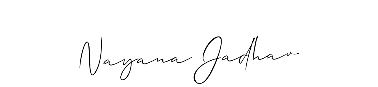 Similarly Allison_Script is the best handwritten signature design. Signature creator online .You can use it as an online autograph creator for name Nayana Jadhav. Nayana Jadhav signature style 2 images and pictures png