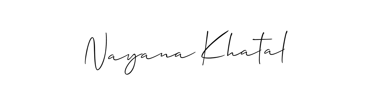 Nayana Khatal stylish signature style. Best Handwritten Sign (Allison_Script) for my name. Handwritten Signature Collection Ideas for my name Nayana Khatal. Nayana Khatal signature style 2 images and pictures png
