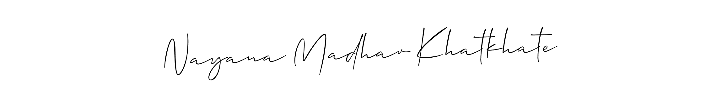 Make a beautiful signature design for name Nayana Madhav Khatkhate. With this signature (Allison_Script) style, you can create a handwritten signature for free. Nayana Madhav Khatkhate signature style 2 images and pictures png