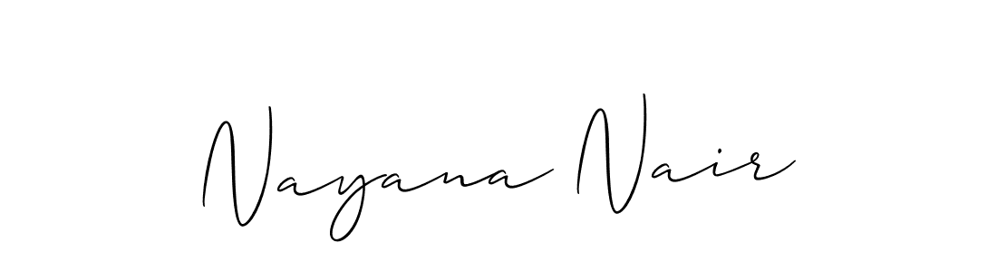 How to make Nayana Nair name signature. Use Allison_Script style for creating short signs online. This is the latest handwritten sign. Nayana Nair signature style 2 images and pictures png