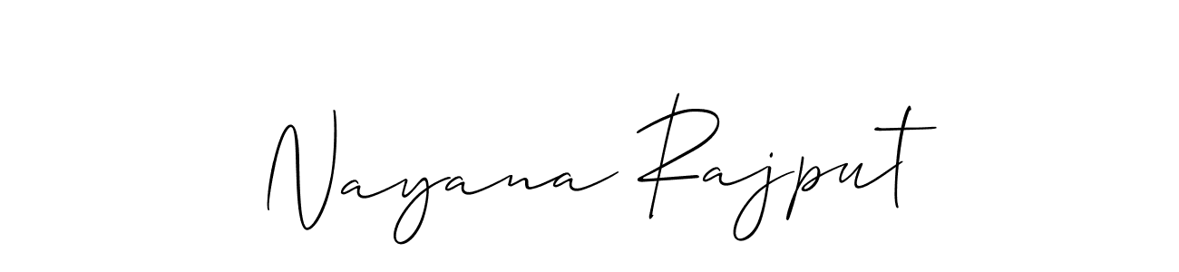 How to make Nayana Rajput name signature. Use Allison_Script style for creating short signs online. This is the latest handwritten sign. Nayana Rajput signature style 2 images and pictures png