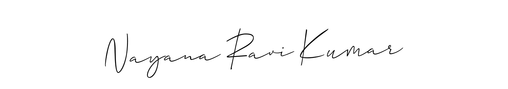 Similarly Allison_Script is the best handwritten signature design. Signature creator online .You can use it as an online autograph creator for name Nayana Ravi Kumar. Nayana Ravi Kumar signature style 2 images and pictures png