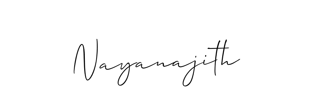 Also we have Nayanajith name is the best signature style. Create professional handwritten signature collection using Allison_Script autograph style. Nayanajith signature style 2 images and pictures png