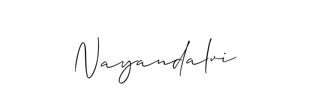 Create a beautiful signature design for name Nayandalvi. With this signature (Allison_Script) fonts, you can make a handwritten signature for free. Nayandalvi signature style 2 images and pictures png