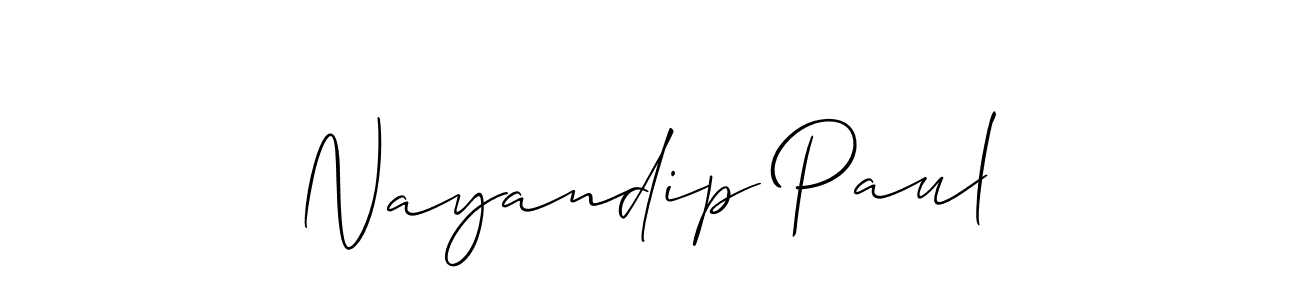 Also You can easily find your signature by using the search form. We will create Nayandip Paul name handwritten signature images for you free of cost using Allison_Script sign style. Nayandip Paul signature style 2 images and pictures png