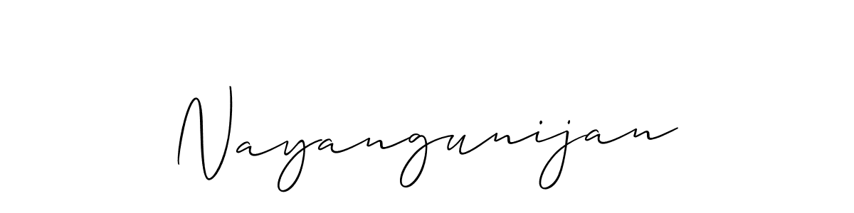 Create a beautiful signature design for name Nayangunijan. With this signature (Allison_Script) fonts, you can make a handwritten signature for free. Nayangunijan signature style 2 images and pictures png