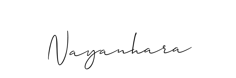 Design your own signature with our free online signature maker. With this signature software, you can create a handwritten (Allison_Script) signature for name Nayanhara. Nayanhara signature style 2 images and pictures png