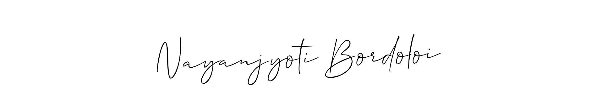 Make a short Nayanjyoti Bordoloi signature style. Manage your documents anywhere anytime using Allison_Script. Create and add eSignatures, submit forms, share and send files easily. Nayanjyoti Bordoloi signature style 2 images and pictures png