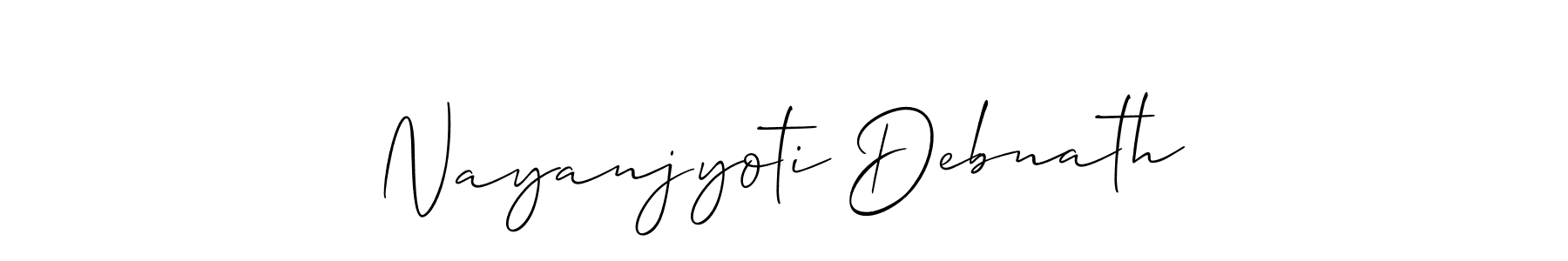 How to make Nayanjyoti Debnath name signature. Use Allison_Script style for creating short signs online. This is the latest handwritten sign. Nayanjyoti Debnath signature style 2 images and pictures png