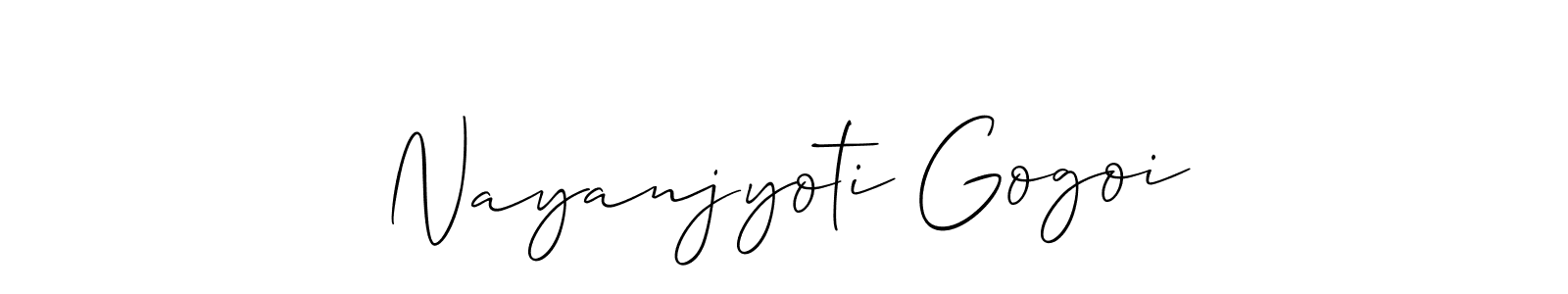 Create a beautiful signature design for name Nayanjyoti Gogoi. With this signature (Allison_Script) fonts, you can make a handwritten signature for free. Nayanjyoti Gogoi signature style 2 images and pictures png