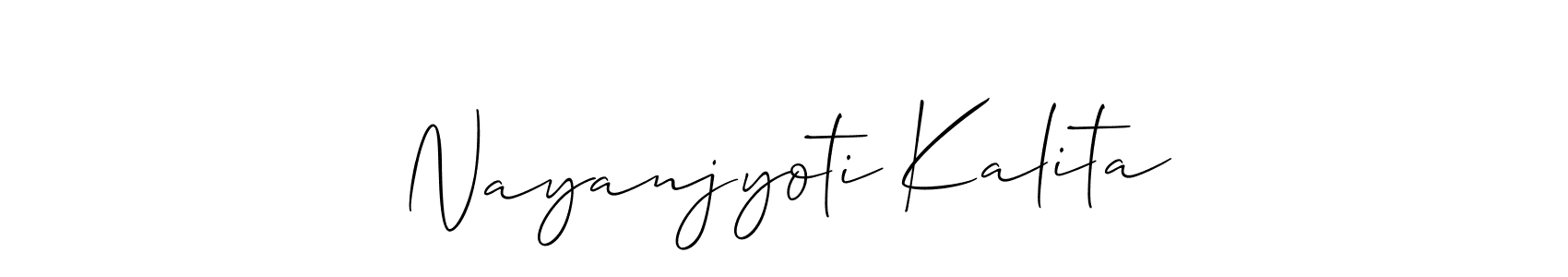 Also we have Nayanjyoti Kalita name is the best signature style. Create professional handwritten signature collection using Allison_Script autograph style. Nayanjyoti Kalita signature style 2 images and pictures png