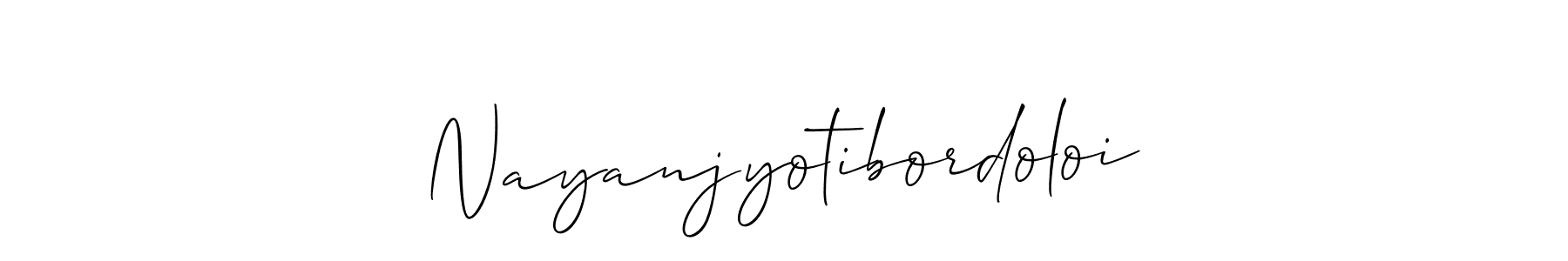 How to Draw Nayanjyotibordoloi signature style? Allison_Script is a latest design signature styles for name Nayanjyotibordoloi. Nayanjyotibordoloi signature style 2 images and pictures png