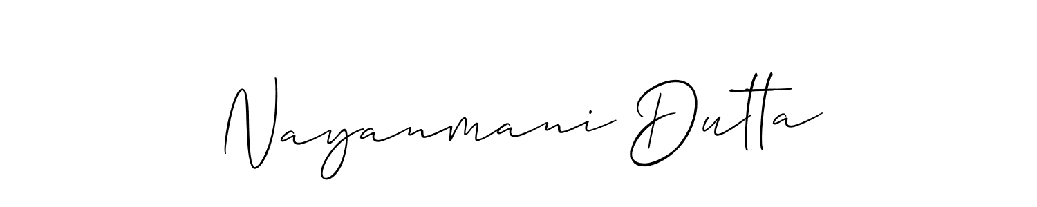 How to make Nayanmani Dutta name signature. Use Allison_Script style for creating short signs online. This is the latest handwritten sign. Nayanmani Dutta signature style 2 images and pictures png