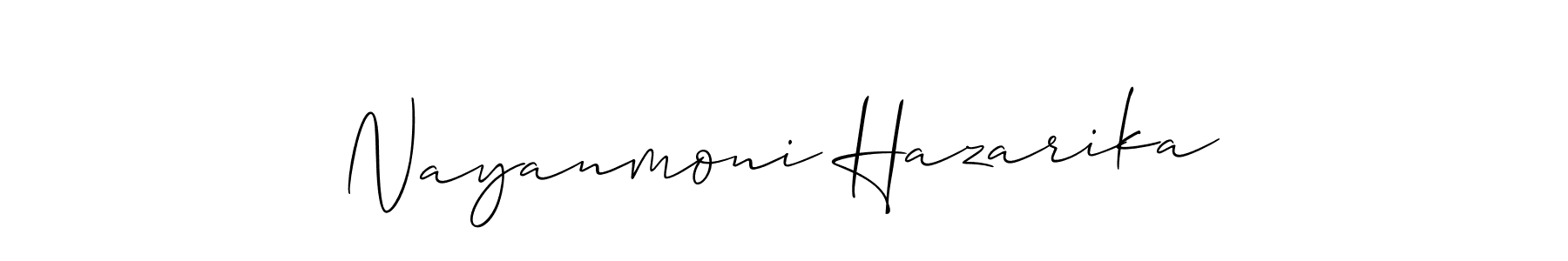 Make a beautiful signature design for name Nayanmoni Hazarika. With this signature (Allison_Script) style, you can create a handwritten signature for free. Nayanmoni Hazarika signature style 2 images and pictures png