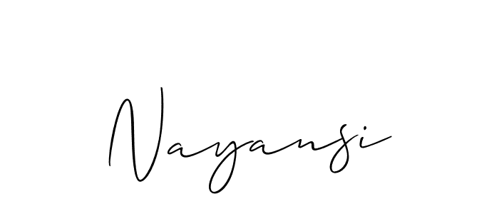 It looks lik you need a new signature style for name Nayansi. Design unique handwritten (Allison_Script) signature with our free signature maker in just a few clicks. Nayansi signature style 2 images and pictures png