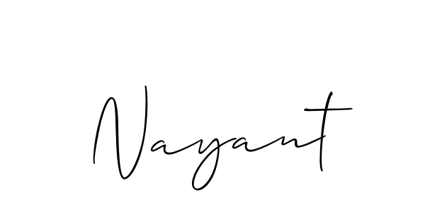 How to make Nayant signature? Allison_Script is a professional autograph style. Create handwritten signature for Nayant name. Nayant signature style 2 images and pictures png