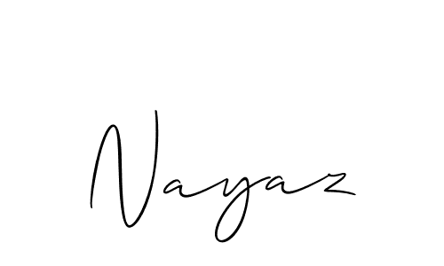 How to make Nayaz name signature. Use Allison_Script style for creating short signs online. This is the latest handwritten sign. Nayaz signature style 2 images and pictures png