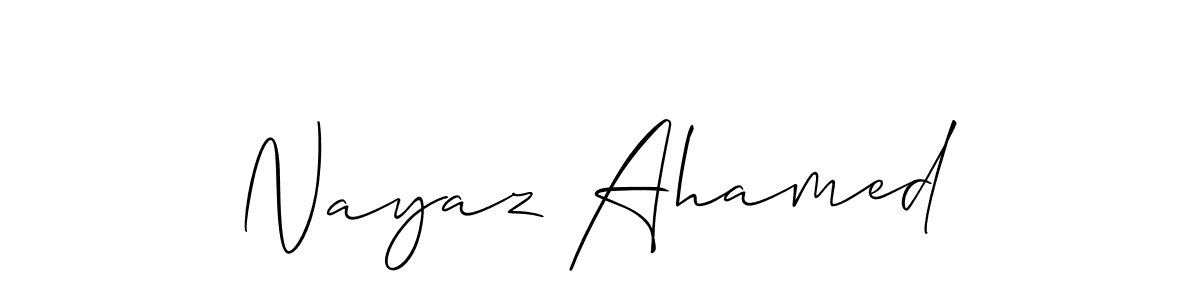 Also You can easily find your signature by using the search form. We will create Nayaz Ahamed name handwritten signature images for you free of cost using Allison_Script sign style. Nayaz Ahamed signature style 2 images and pictures png