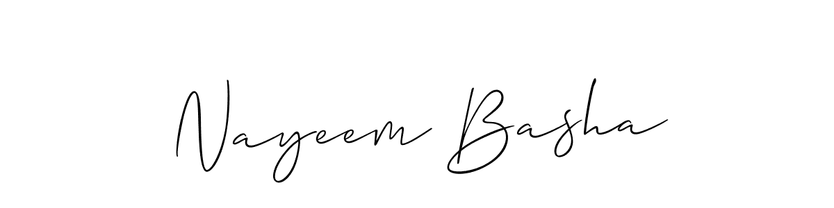 Design your own signature with our free online signature maker. With this signature software, you can create a handwritten (Allison_Script) signature for name Nayeem Basha. Nayeem Basha signature style 2 images and pictures png