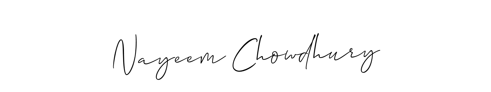 Also You can easily find your signature by using the search form. We will create Nayeem Chowdhury name handwritten signature images for you free of cost using Allison_Script sign style. Nayeem Chowdhury signature style 2 images and pictures png