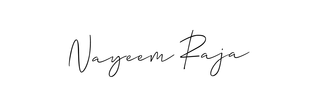 Create a beautiful signature design for name Nayeem Raja. With this signature (Allison_Script) fonts, you can make a handwritten signature for free. Nayeem Raja signature style 2 images and pictures png