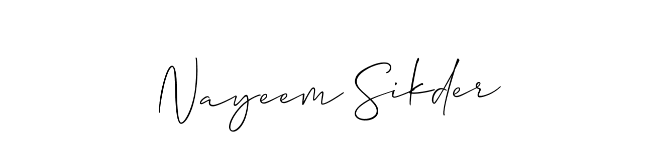 if you are searching for the best signature style for your name Nayeem Sikder. so please give up your signature search. here we have designed multiple signature styles  using Allison_Script. Nayeem Sikder signature style 2 images and pictures png